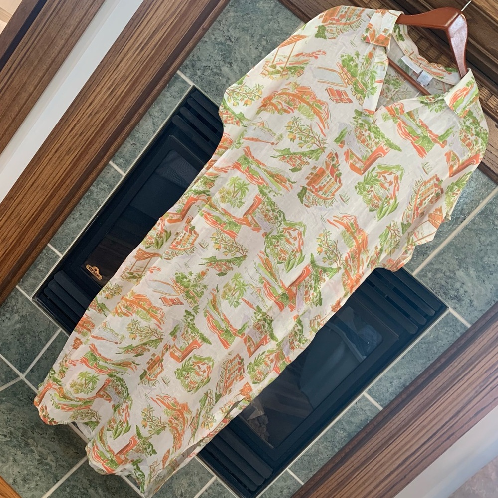 *NWT* Cynthia Rowley Tropical Print Beach Swim Cover Up / Kaftan
